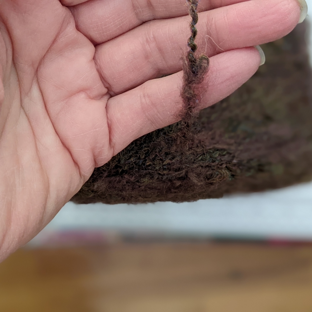 Soft French Boucle Brown cone yarn, mixture of fibers, Made in France - Picture 9 of 13